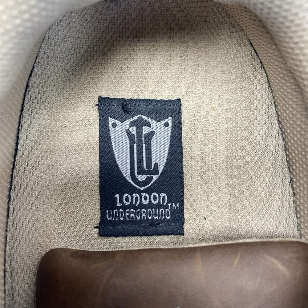 London Underground Shoes Mens 11 Riker Stone Square Toe Oxford Brown Leather EUC
